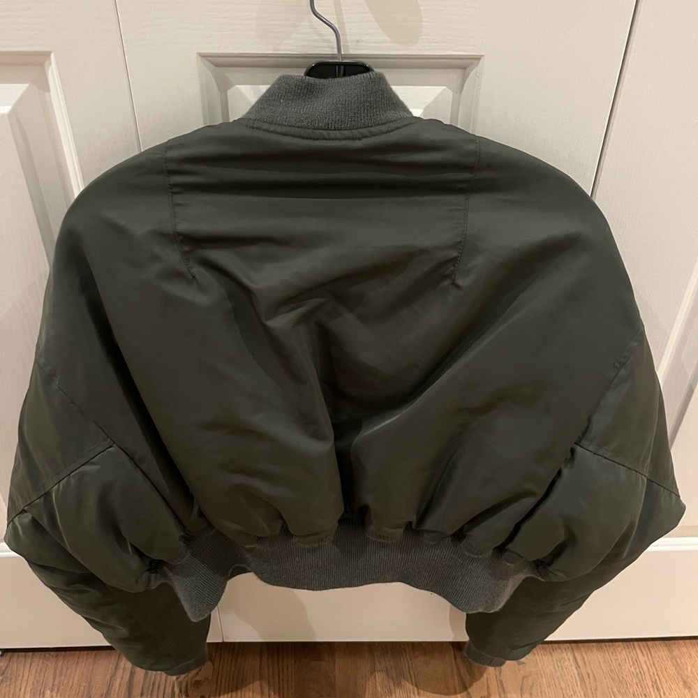 R13 Bomber Jacket, Xsmall Olive Green Bomber Jacket - Picture 8 of 13